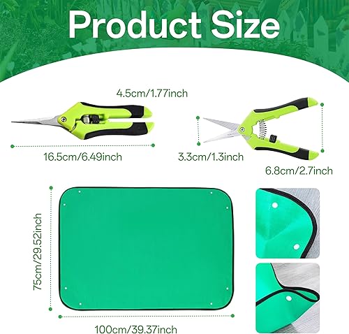 Miniatura 7 de Juego de 5 herramientas de jardín de acero de hierro lacado sólido verde reutilizable y duradero con pala, rastrillo, pala y tijeras de plantas de