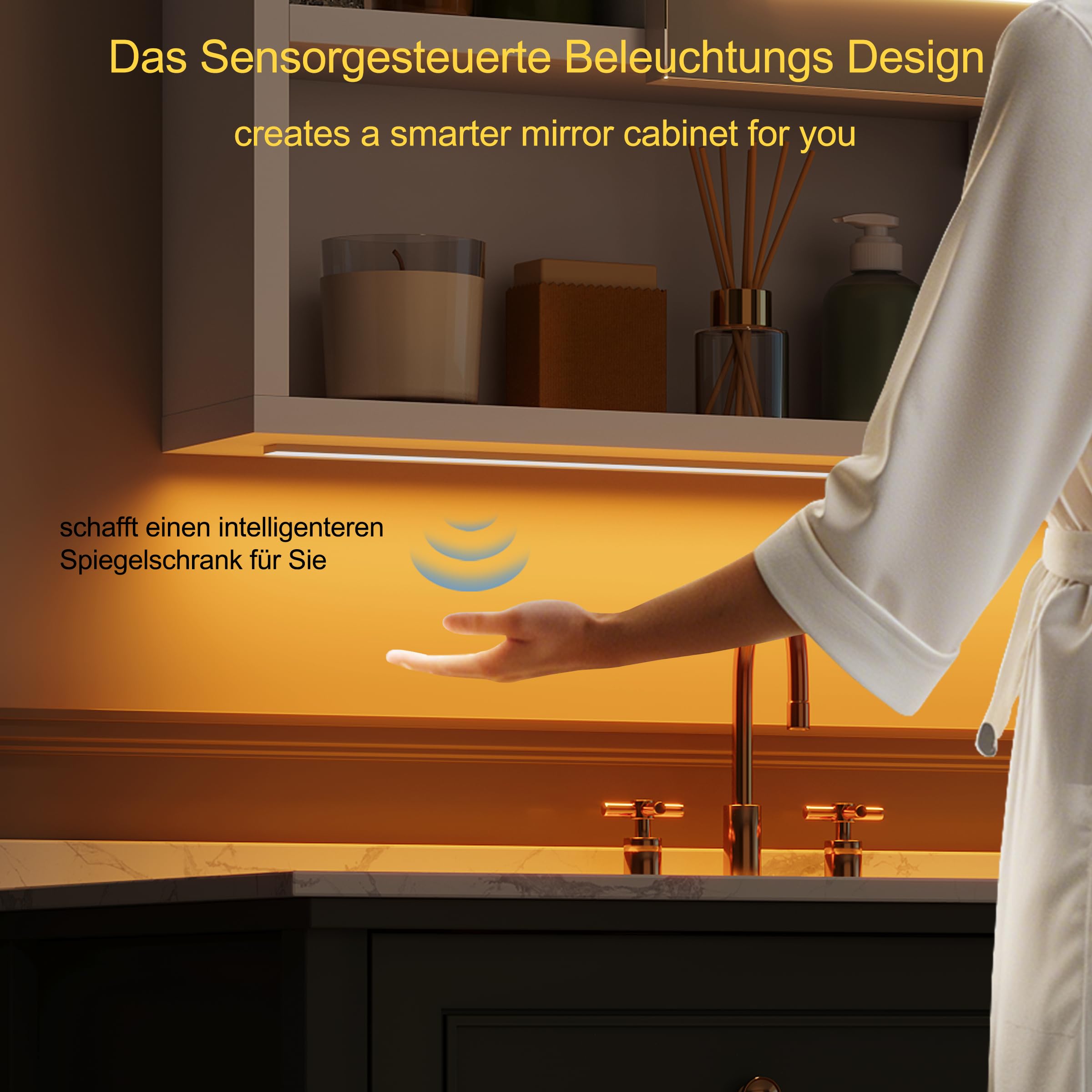 Spiegelschrank Bad mit Beleuchtung und Antibeschlag Funktion Hängender Badezimmer Spiegelschrank mit Zeit- und Temperaturanzeige,Steckdose,Haartrocknerständer und 6 Staufächer,70x80x16 cm