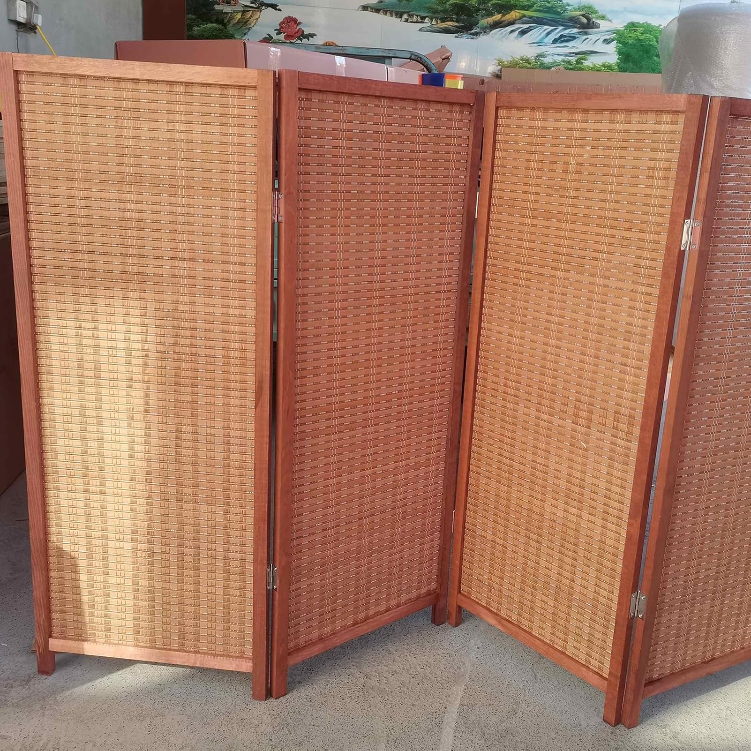 Japanese Room Divider Short 2ft 3ft 4ft 5ft 6ft, Folding Wood Office Dividers Partition Wall Freestanding, Home Hallway Doorway Entryway Privacy Screen(3 Panel,H 120cm/3.9ft)