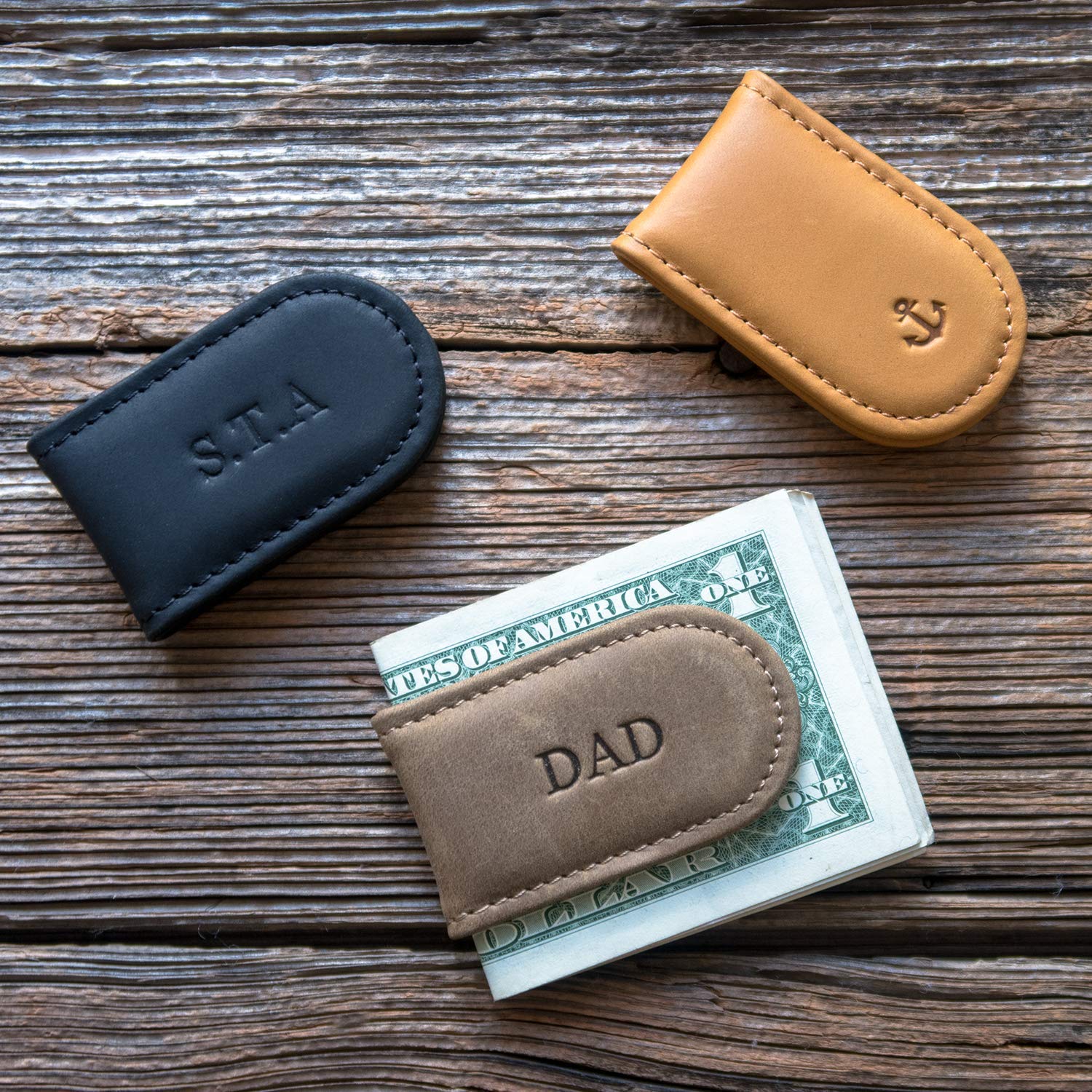 Personalized Leather Money Clip For Men, Custom Groomsmen