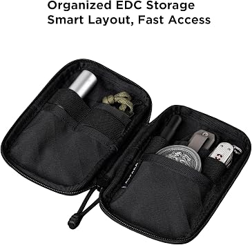 ALPAKA HUB Pouch Pro EDC Tool Pouch Black Axogrid 300D | For Electronics, Cables with YKK Zipper, Daily Use and Travel,Weatherproof UV Resistant Fabric