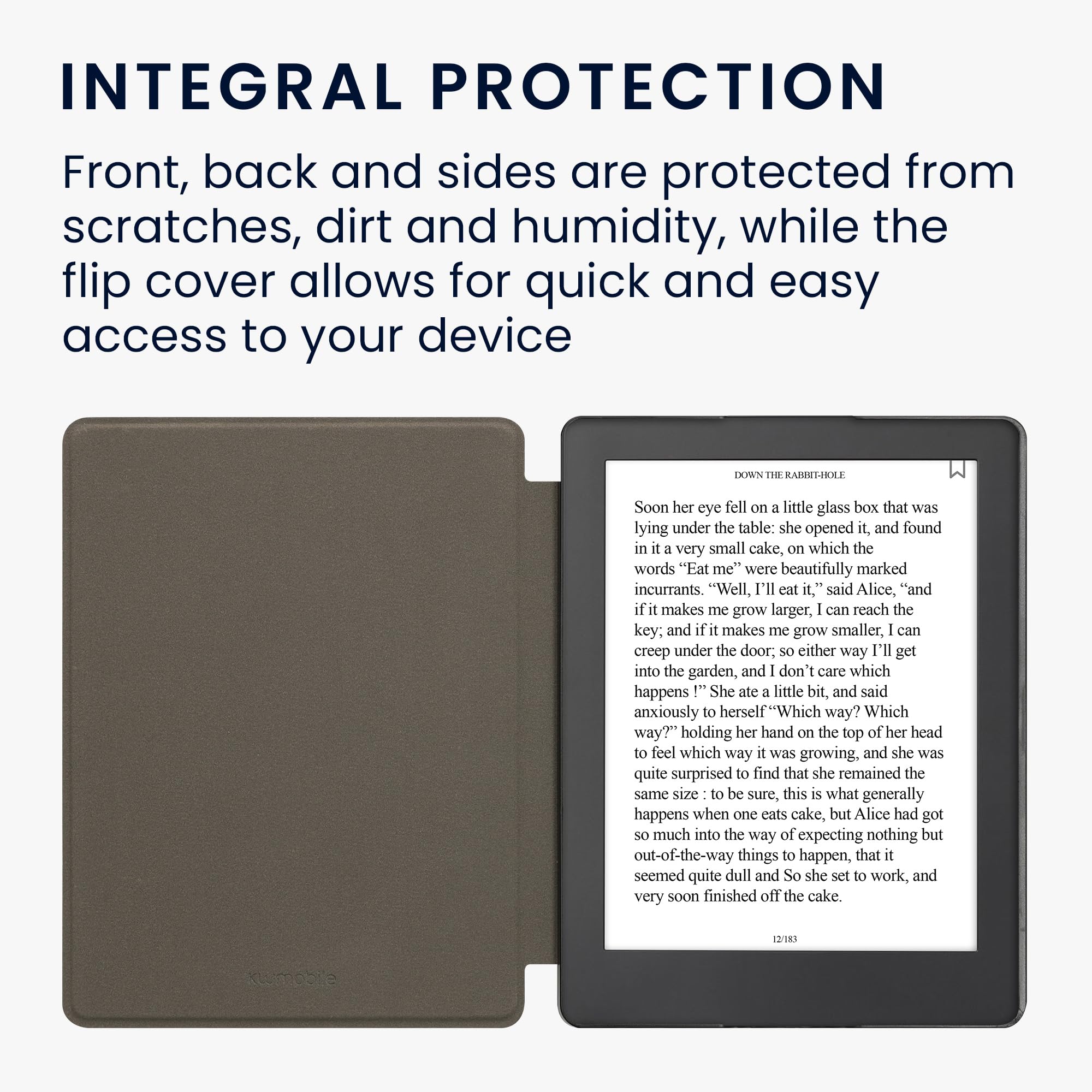 kwmobileÉtui Compatible avec Kobo Aura H2O Edition 2 Coque - Étui à Rabat magnétique tabletteeReader Similicuir - Gris - 4