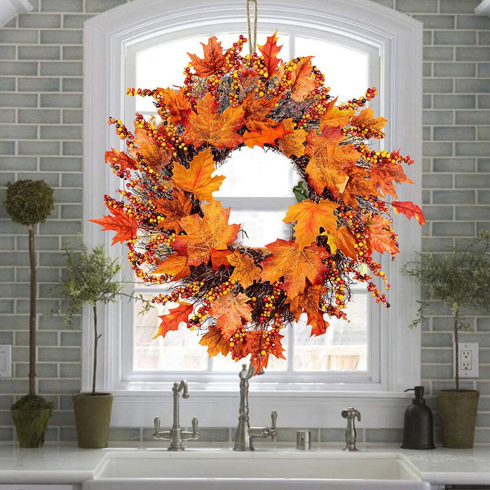 Ghirlanda Autunnale Rustico Esterno Raccolto