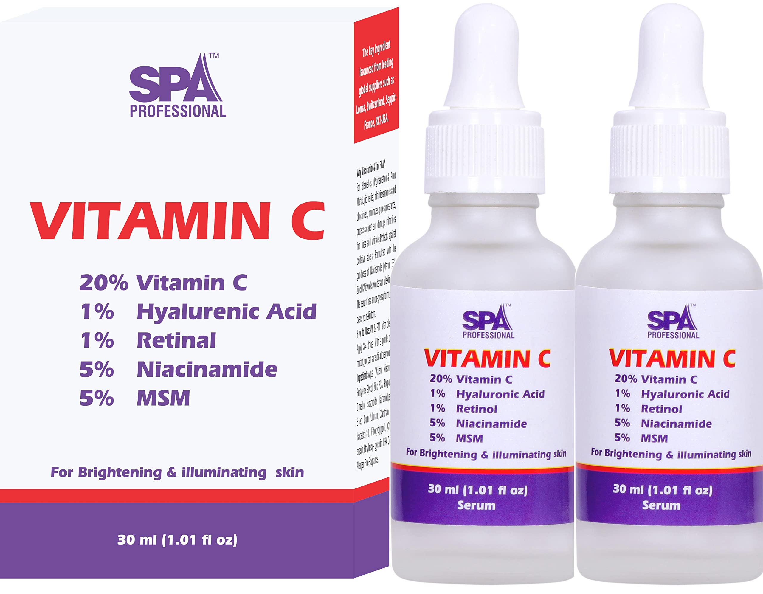 Spaworld professional Vitamin C Serum for Young Ager & 30 To 40 Ages - Skin Clearing Serum - Anti-Aging Skin Repair- Super strong Face Serum(50ML)