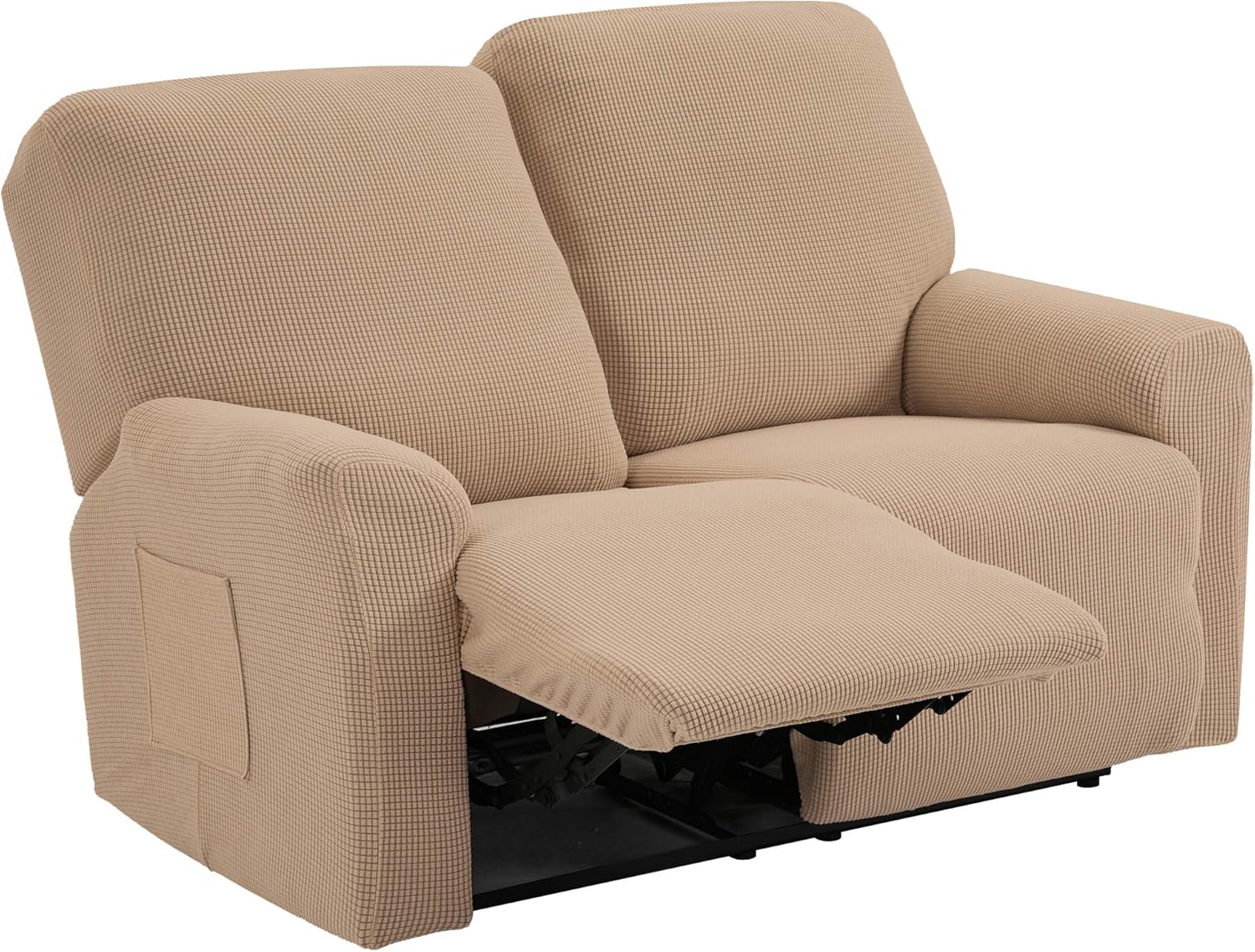 TIANSHU Funda reclinable para sofá de Dos plazas, 6 Piezas para 2 Asientos, Funda reclinable de Jacquard para sofá de 2 Cojines, Funda elástica para sofá(Sillón Relax 2 Plaza, Arena)