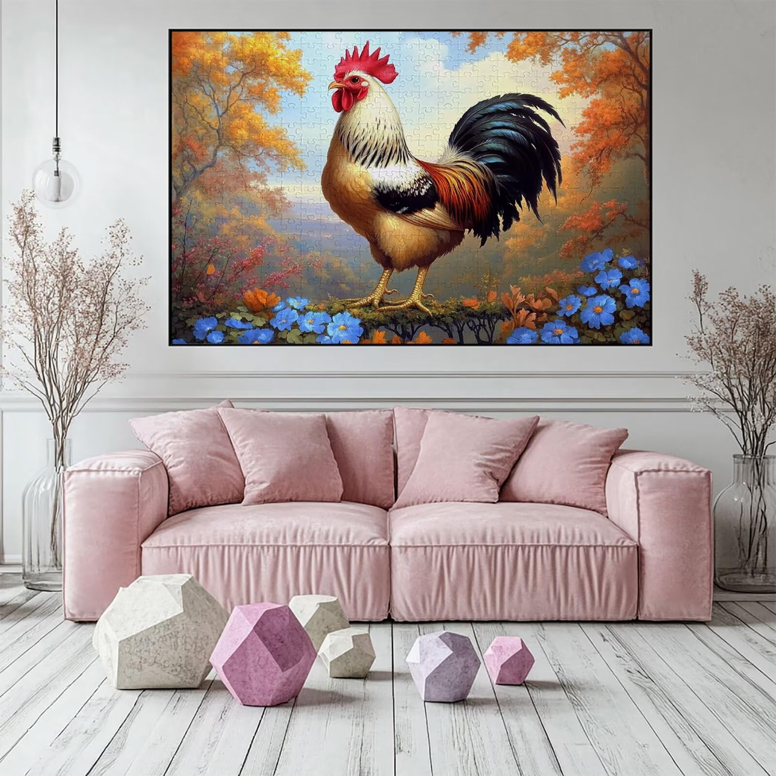Puzzle 2000 elementów kurczak dla dorosłych las 100 x 70 cm unikalne rzemiosło klasyczne 3D drewniane układanka do rodzinnych gier biznesowych, układanka do samodzielnego wykonania nawet do dekoracji
