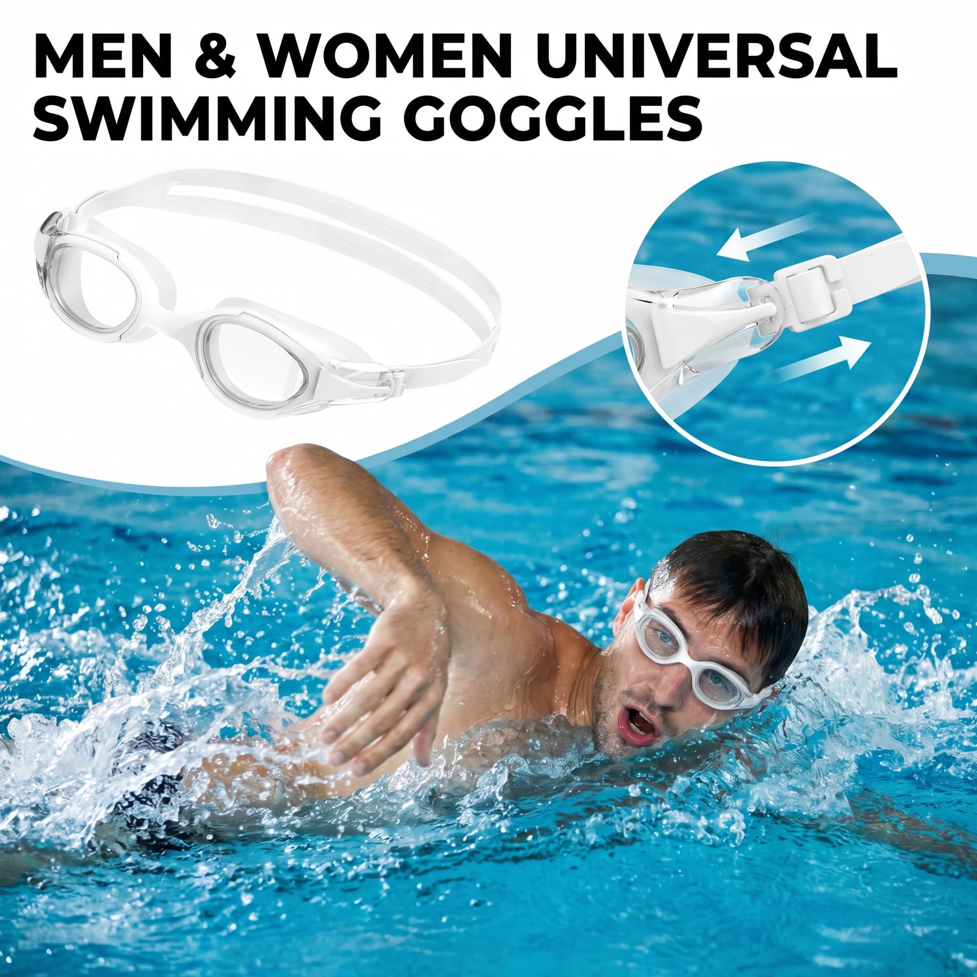 Occhialini Nuoto Uomo e Donna Unisex | Impermeabili e Antiappannamento | Comodi Occhiali Piscina Adulti con Protezione UV400 – Per Nuoto Indoor e Outdoor