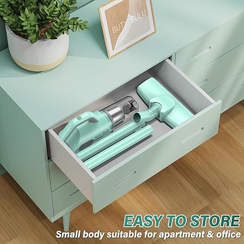 Miniatura 4 de BUTY BULU Aspiradora inalámbrica, escoba eléctrica pequeña y ligera 3 en 1 para automóvil, hogar, apartamento, suelos de madera, alfombra, pelo de