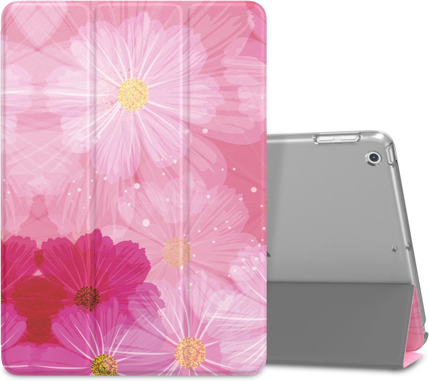 MoKo Case Fit 2018/2017 iPad 9.7 6th/5th Generation - Slim Lightweight Smart Shell Stand Cover with Translucent Frosted Back Protector Fit Apple iPad 9.7 Inch 2018/2017, Coreopsis(Auto Wake/Sleep)