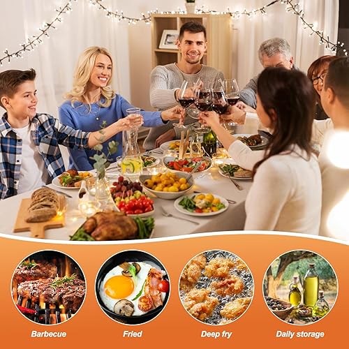 Miniatura 7 de Olla freidora profunda de acero inoxidable de 119 oz con canasta y colador de aceite, freidora profunda multifuncional, pequeña para estufa de