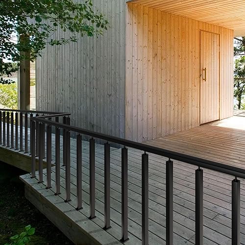 Miniatura 8 de VEVOR Poste de riel de cable, 42 x 1.97 x 1.97, poste de escalera de nivel, poste de pasamanos de cable de acero inoxidable con acabado cepillado,