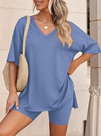 PRETTYGARDEN Womens 2 Piece Outfit Lounge Short Sets