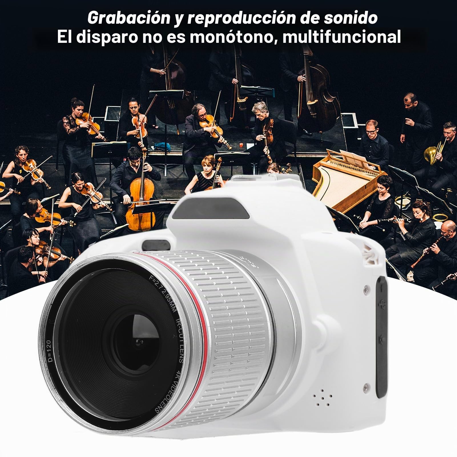 Cámara Compacta para Viajes, Cámara Digital 4K para Fotografía y Vídeo, Cámara Vlogging de 64 MP, Enfoque Automático Antivibración, Lente Gran Angular de 3 Pulgadas y 120°,