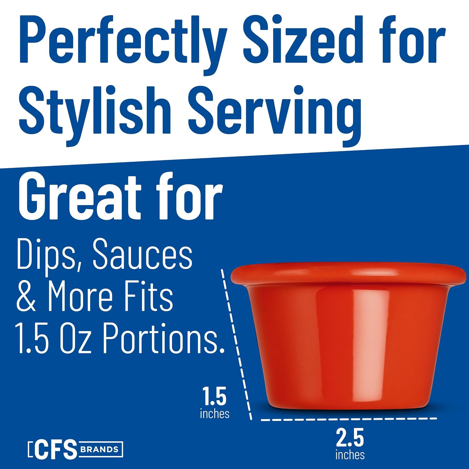 Carlisle FoodService Products S27552 Melamine Smooth Ramekin, 1.5 oz, Sunset Orange