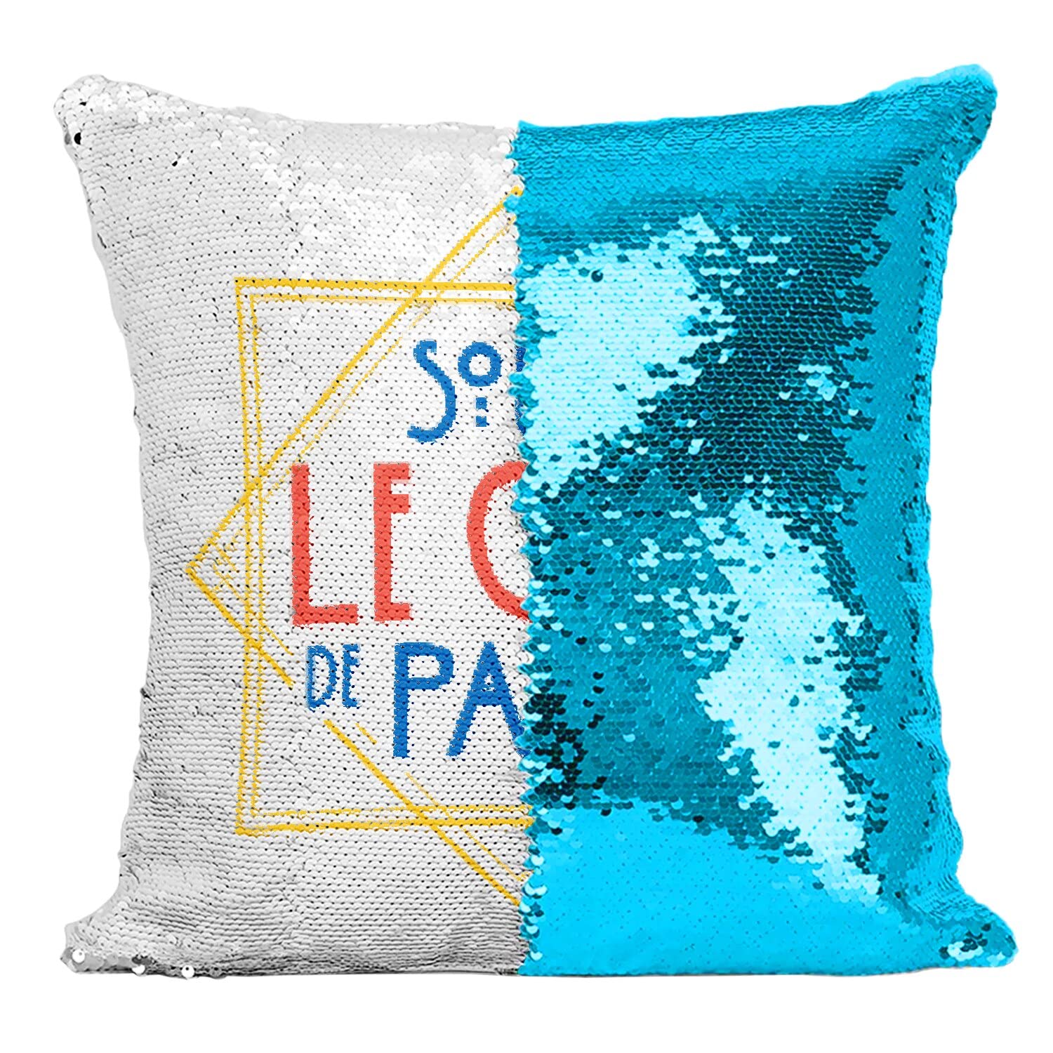 Coussin sequin turquoise sous le ciel de Paris France style vintage de luxe