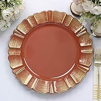 Vista 35 de Efavormart 6 Pack 13" Gold Acrylic Plastic Dinner Plate Chargers With Gold Brushed Wavy Scalloped Rim