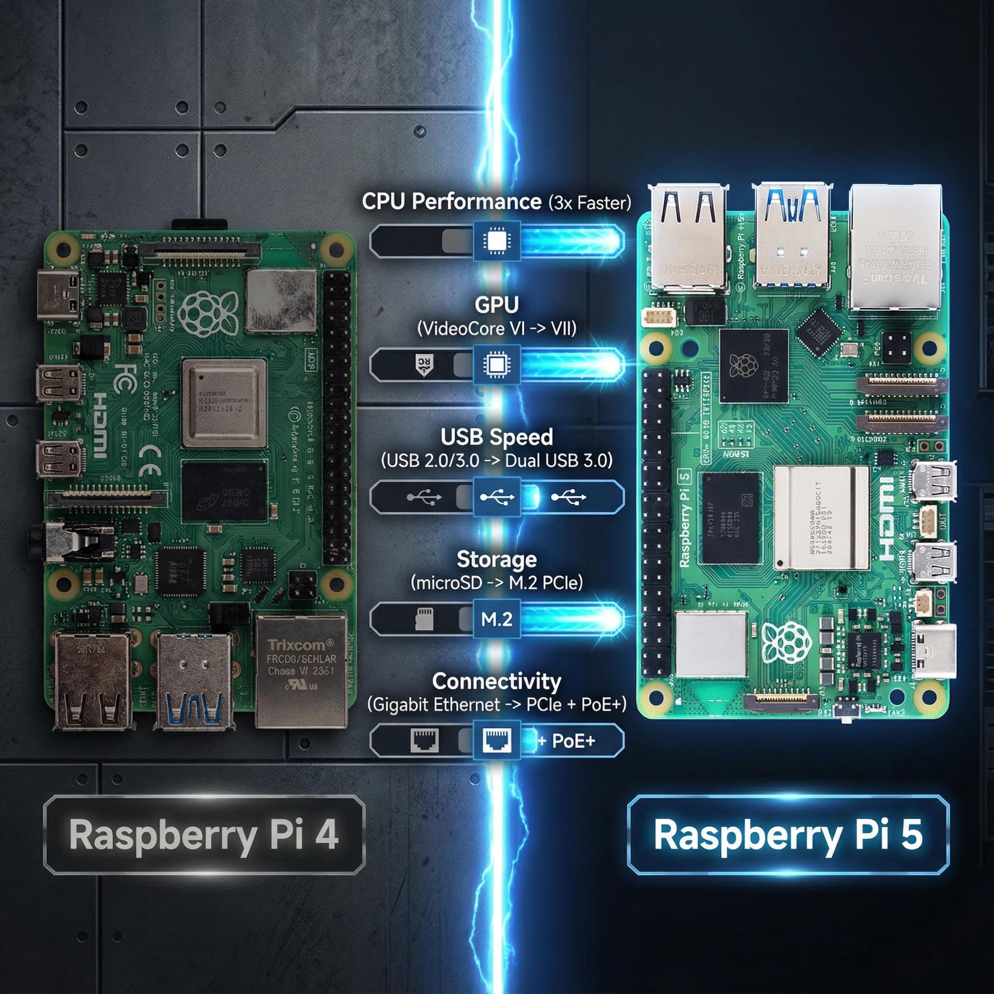 Pi 5 Scheda di Sviluppo Computer con 4GB RAM, AI Programming Learning Kit per Raspberry Pi Python e Robotica