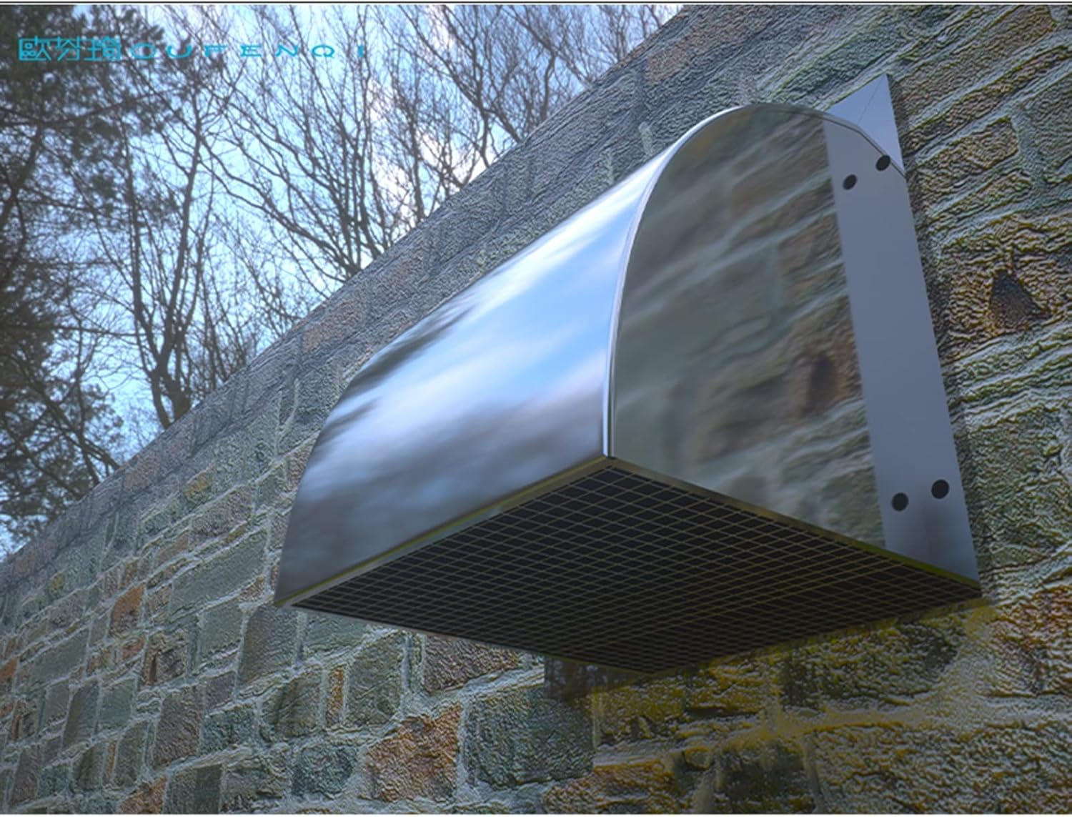Wall-Mountable Square Vent, 304 Stainless Steel Exterior Wall Windscreen Kitchen Vent Hood Range Hood Air Outlet Exhaust Rain Cover (30x30cm/11.8x11.8in)