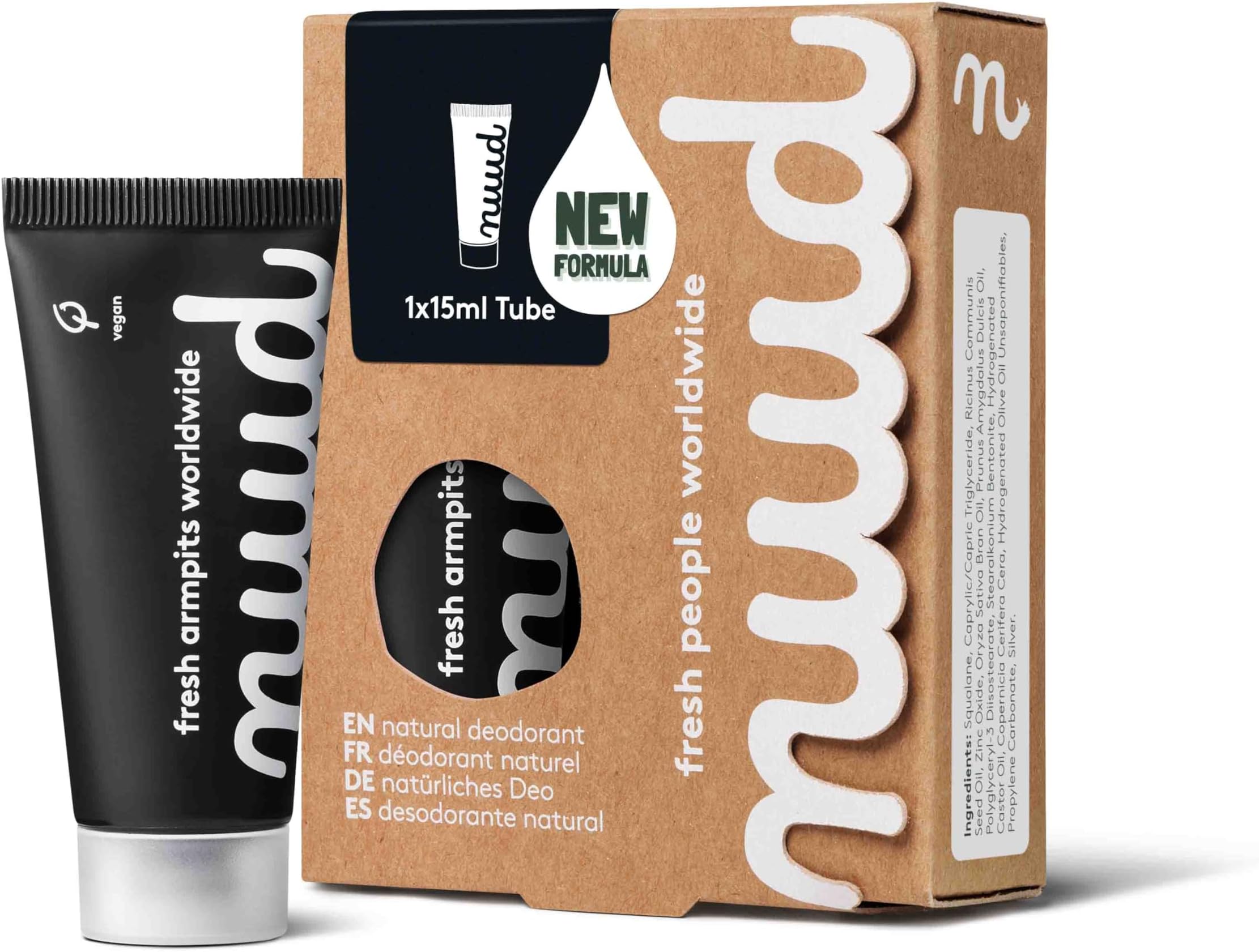 Starter Pack - New Formula - Natural Vegan Cream Deodorant Against Sweat Odour - Natural Cosmetics without Aluminium, Alcohol, Chemicals and Animal Testing - Lasts 6 Weeks (15 ml)