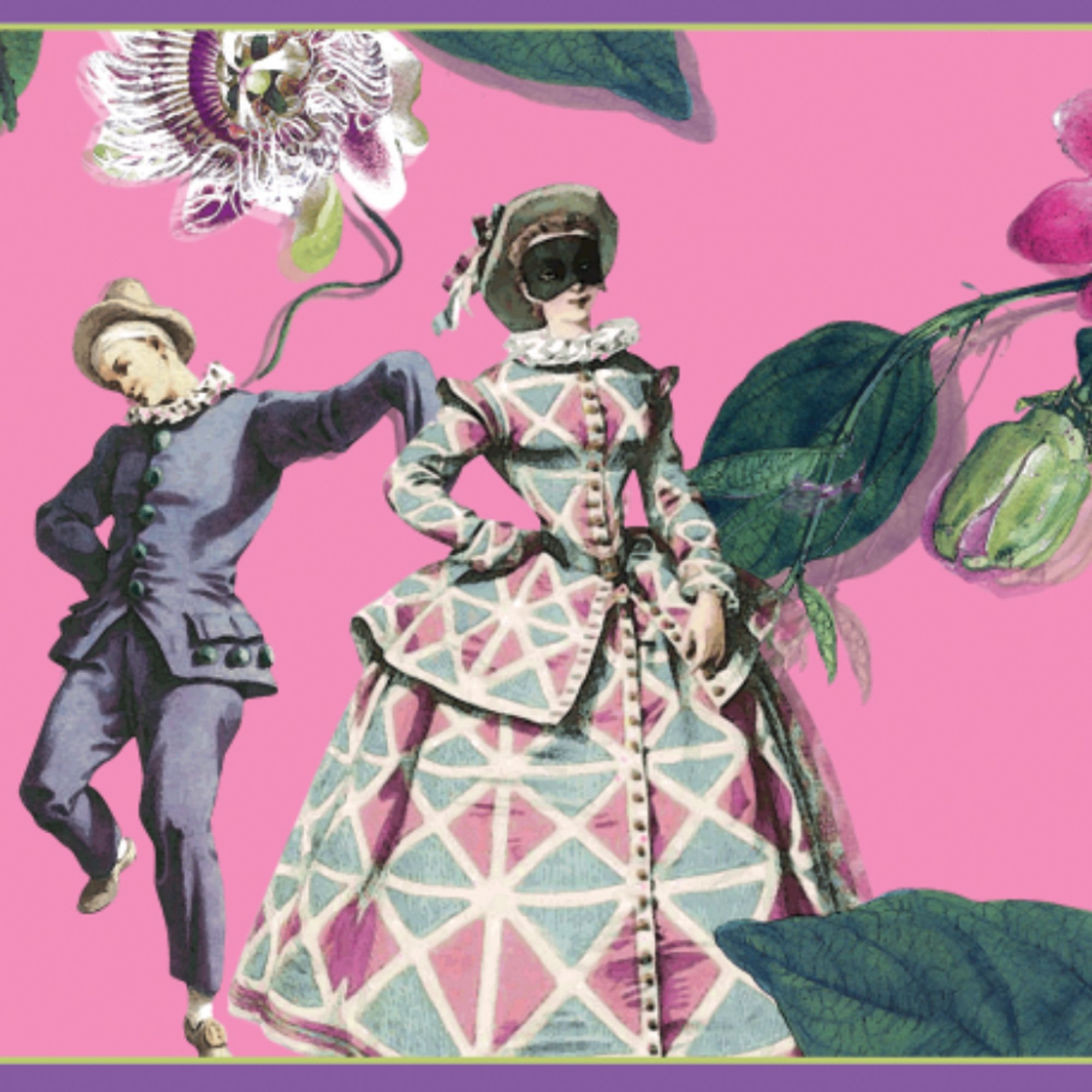 3er Set GMM Blumen Bordüre, Tapetenborte - Designer Tapetenborte für Venedig Liebhaber in pink, 3x5m, ideal zum Einzug, Umzug, Renovierung um Zimmer, Küche, Gänge, WC aufzupeppen