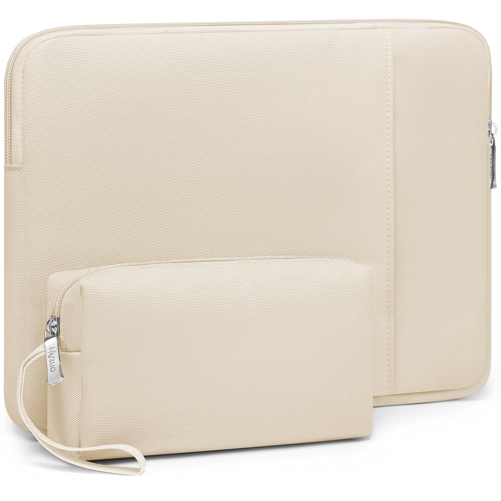 HYZUO 14-15 Zoll Laptop Hülle Tasche Set für MacBook Air 15 M5 A3448 M4 M3 M2 2026-2023, MacBook Pro 15, 15" Surface Laptop, XPS 15 Plus, Schutzhülle für 14" Dell HP Lenovo Asus Huawei, Sand