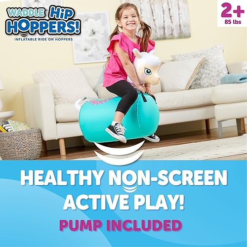 Miniatura 2 de WADDLE Hip Hopper - Llama, inflable para animales de 2 años en adelante, soporta hasta 85 libras