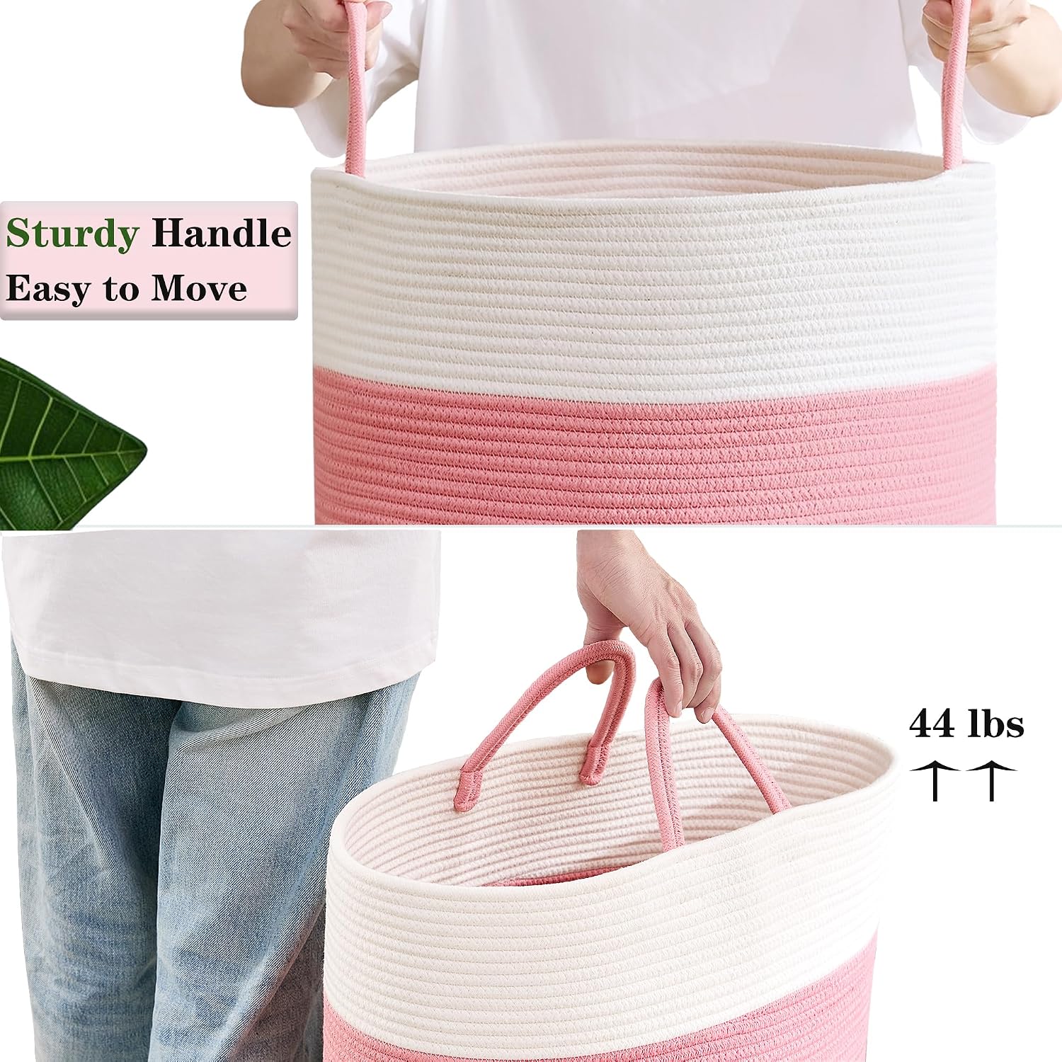 Pink Hamper for Nursery Baby Girls Laundry Basket 80L Large image 5