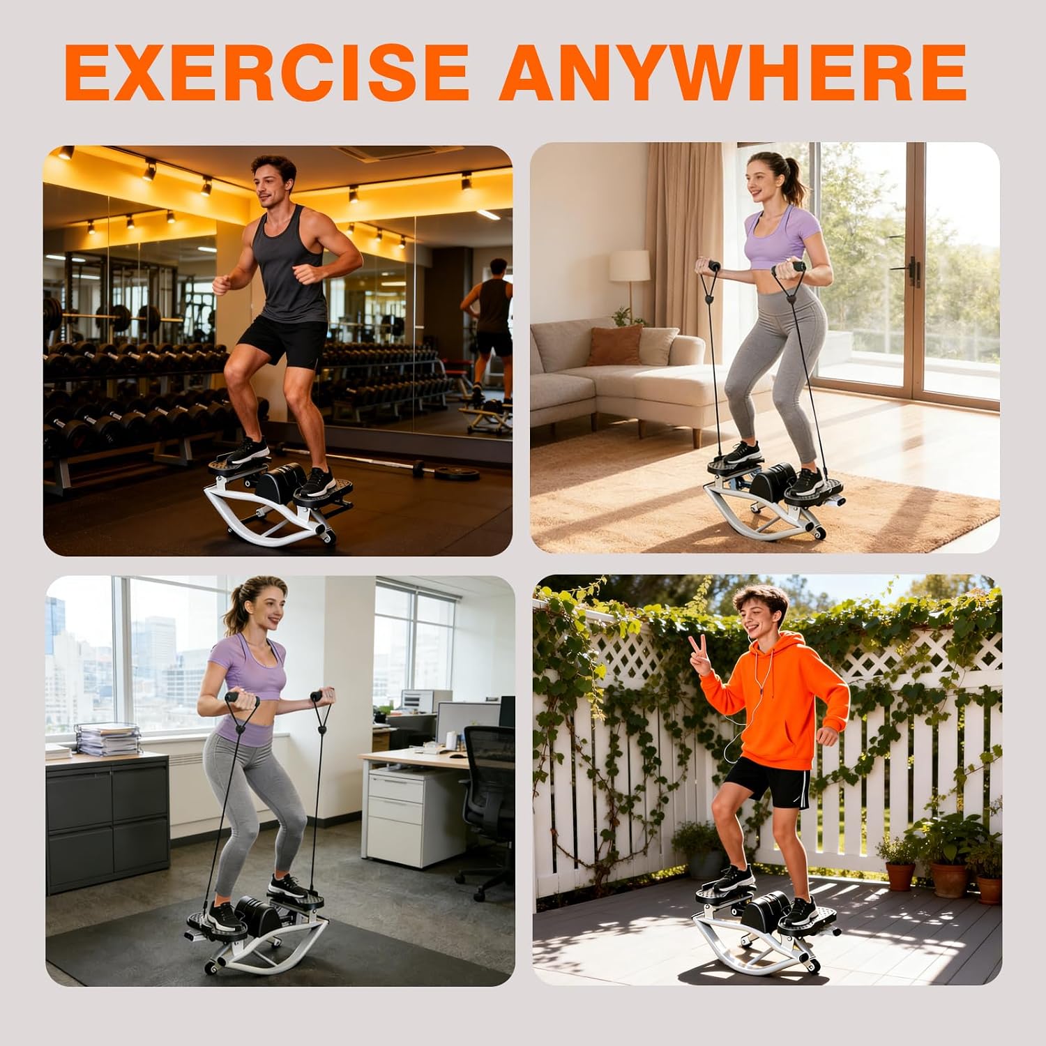 Rock Stepper Side to Side,Steppers for Exercise at Home with Digital Display,Workout Equipment for Home,Apartment and Office. Stepper Exercise Machine for Exercise Fitness Stepper for Arms,Legs