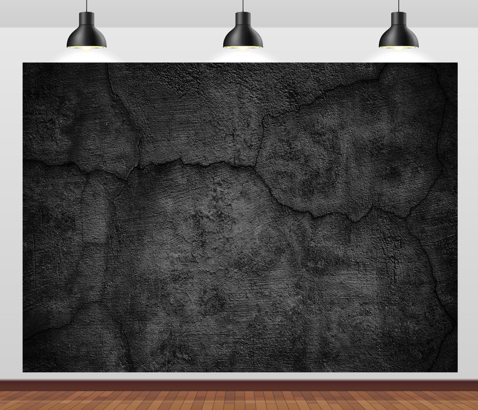 10x8FT (3x2.5m) Parete Pietra Scura Crepata Sfondo Fotografico