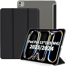 EasyAcc Case for iPad Pro 13 inch M5/M4 Case (2025/2024) A2925 A2926 A3007（NOT for iPad Pro 11 inch M4), Ultra Slim Translucent Matt Back Cover Protective Case, Midnight Black