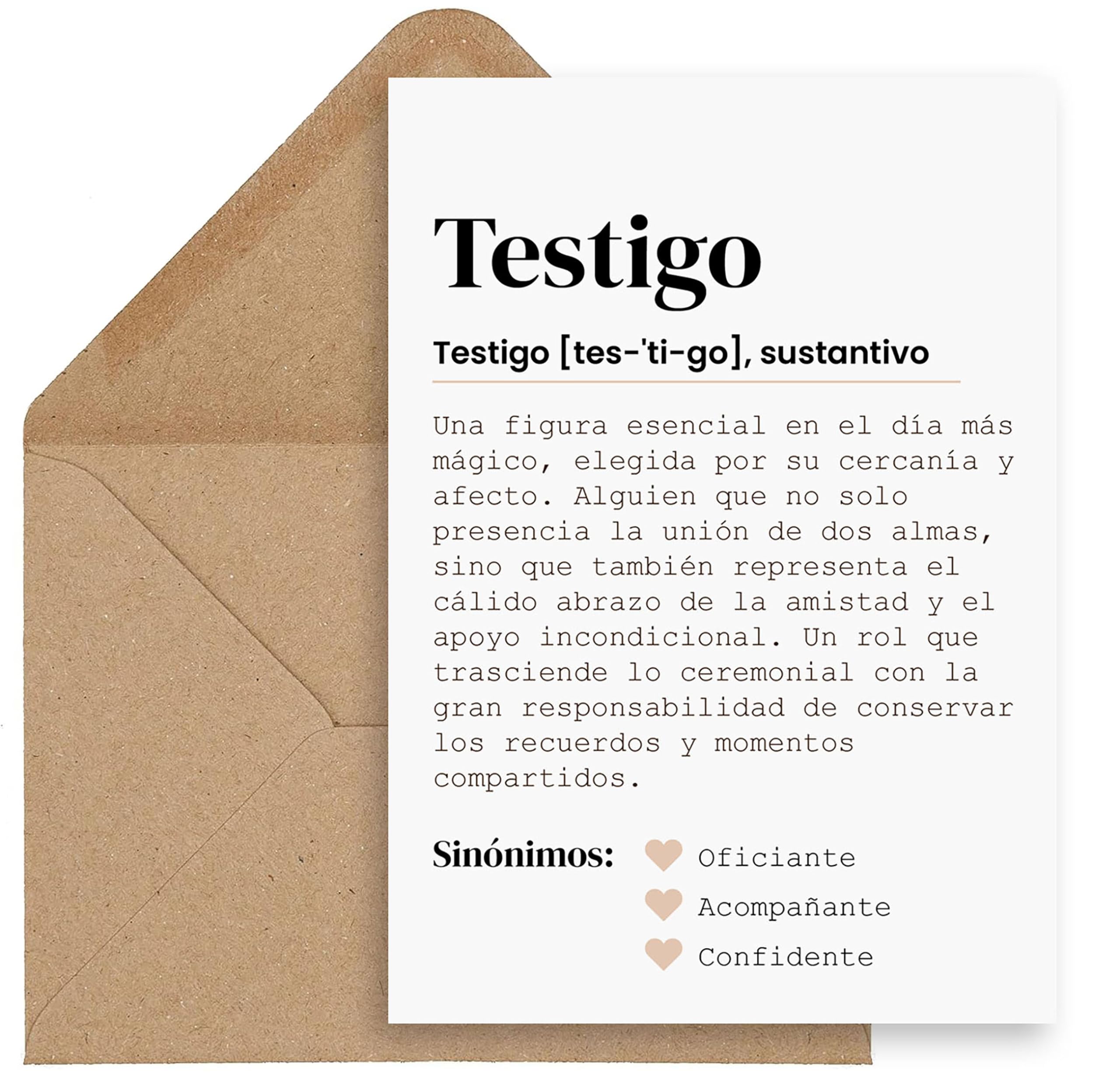 CONTRAXT Tarjeta regalo original Testigo de boda. Tarjeta o postal idea especial regalo original para petición testigos de boda hombre mujer amigo amiga (Testigo)