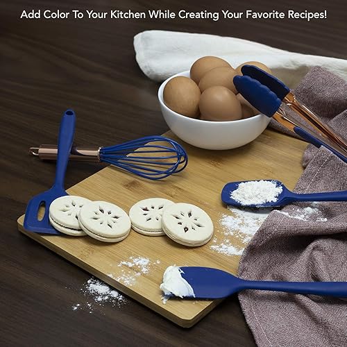 Miniatura 23 de COOK WITH COLOR Utensilios de cocina de silicona, juego de utensilios de cocina de silicona fáciles de limpiar, utensilios de cocina para utensilios