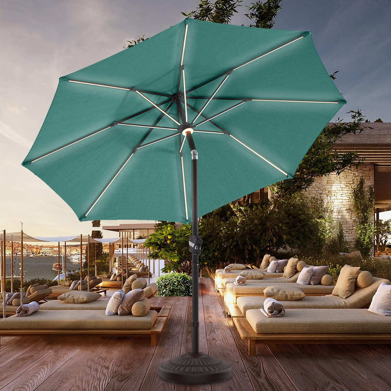 BLUU 9 FT LED Market Umbrella 