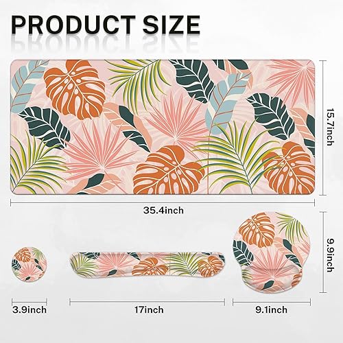 Miniatura 3 de Britimes Juego de alfombrillas de mouse para teclado, alfombrilla de escritorio 4 en 1, reposamuñecas para teclado, reposamuñecas para mouse, juego