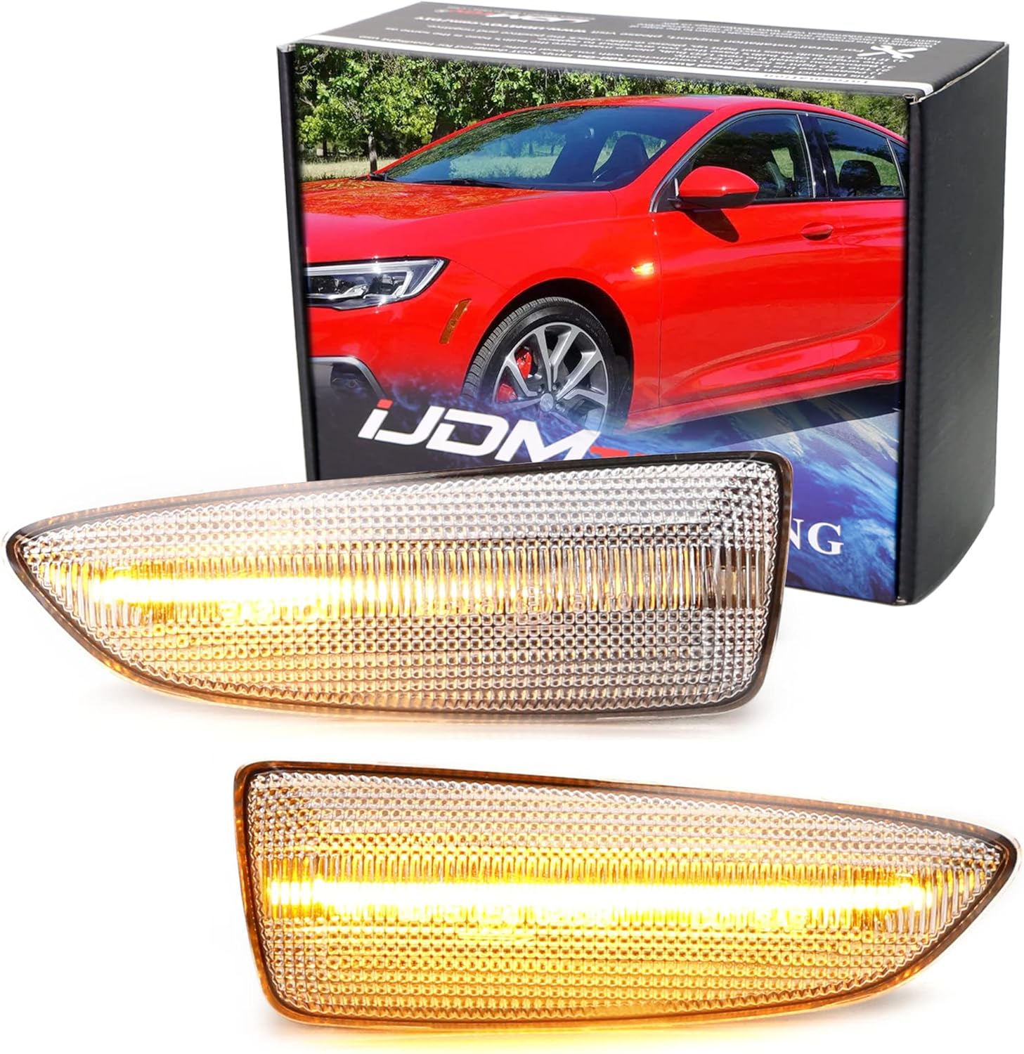 iJDMTOY Clear Lens Dynamic Sequential Blink/Flow Amber Full