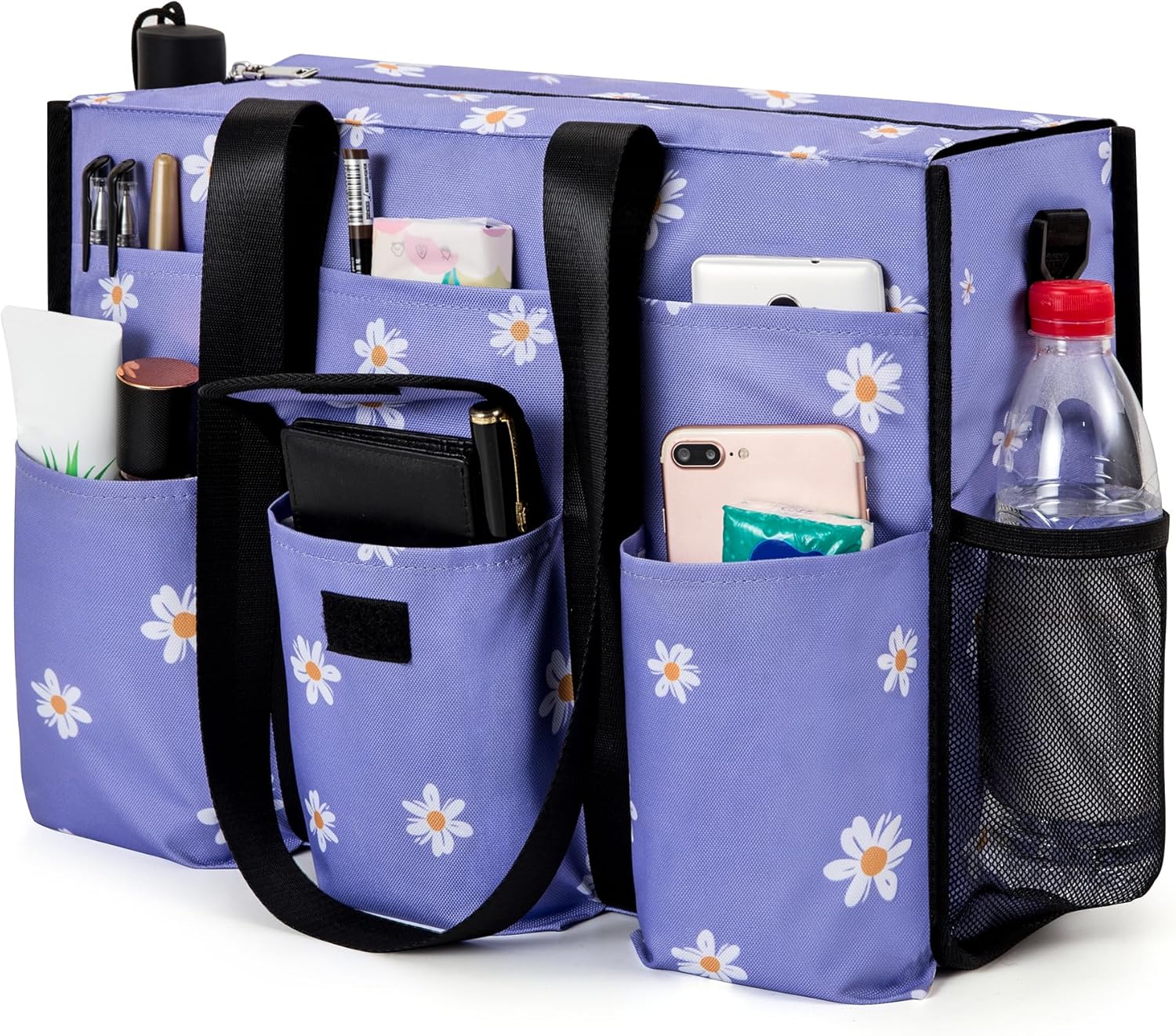 Utility Tote - Water Resistant with 19 Exterior/Interior Pockets - Large Women/Teacher/Work Bag - Image 3