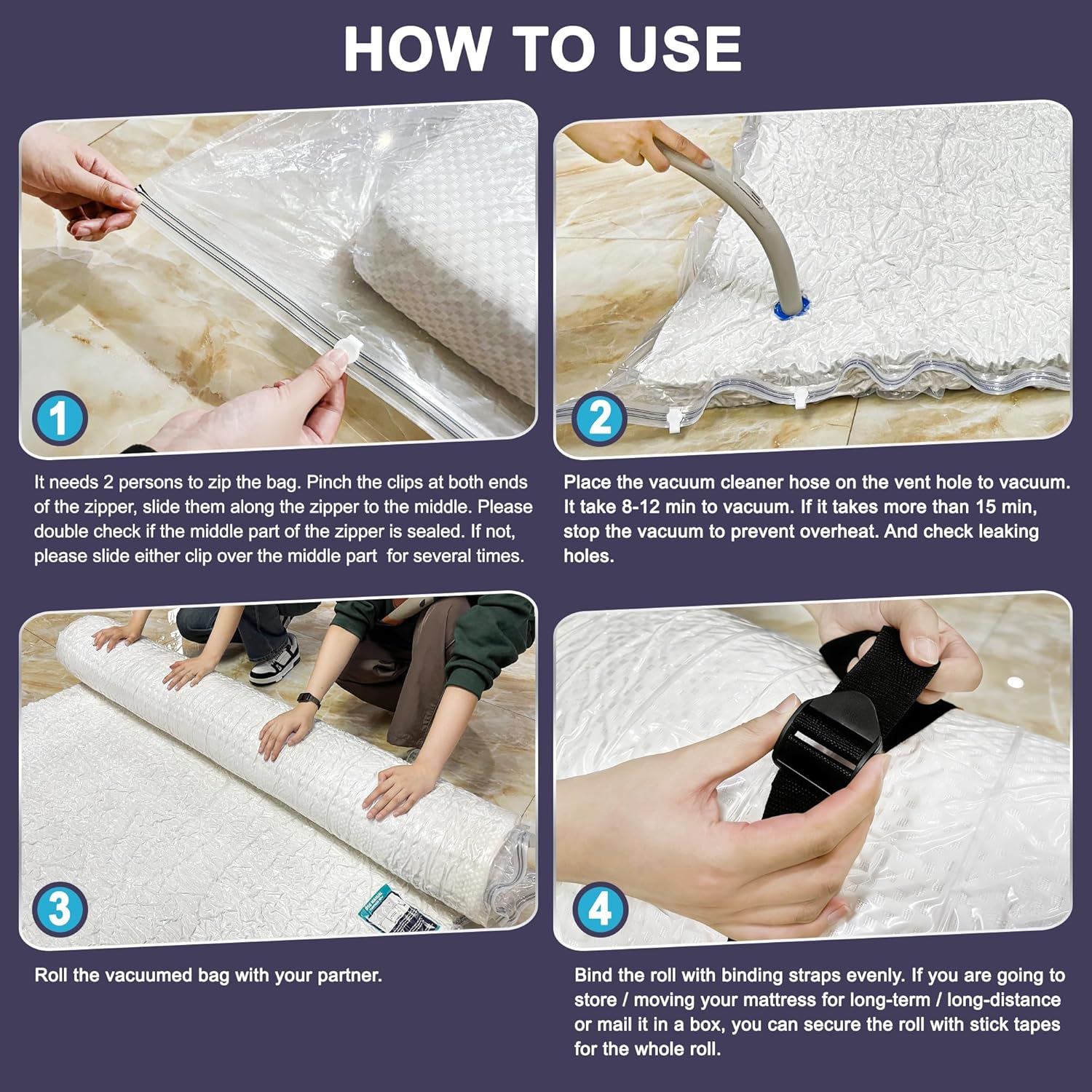 Mattress Vacuum Bag for Memory Foam and Latex Airtight Seal for Effortless Moving, Transport and Storage (Queen)