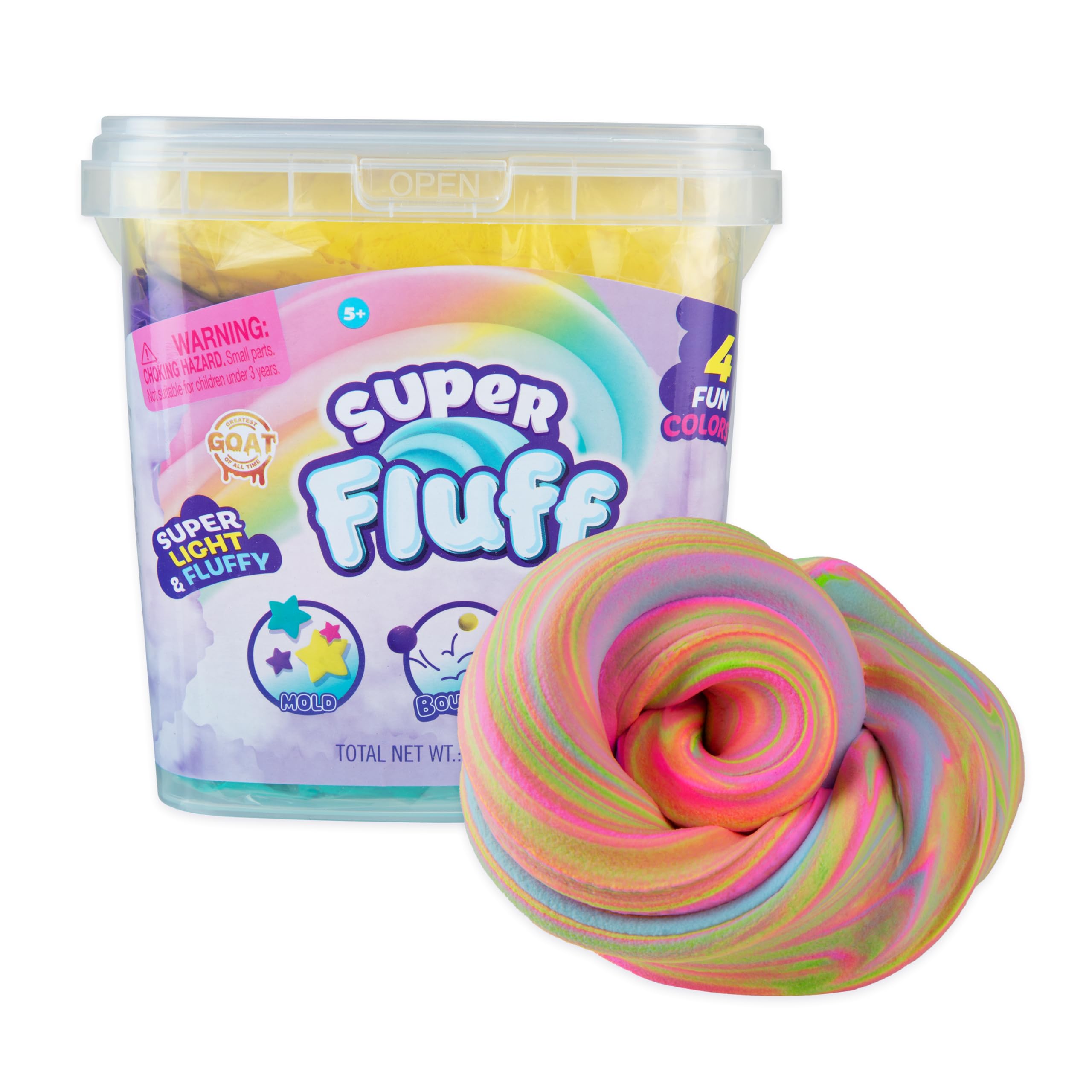 Amazon.com: ORB Super Fluff Slimi 4 Pack Bucket Color Set 1