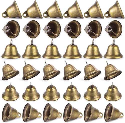Miniatura 10 de VGOODALL 100 cascabeles multicolores, campanas de metal de Navidad, campanas de manualidades para corona, proyectos de bricolaje, festivales,