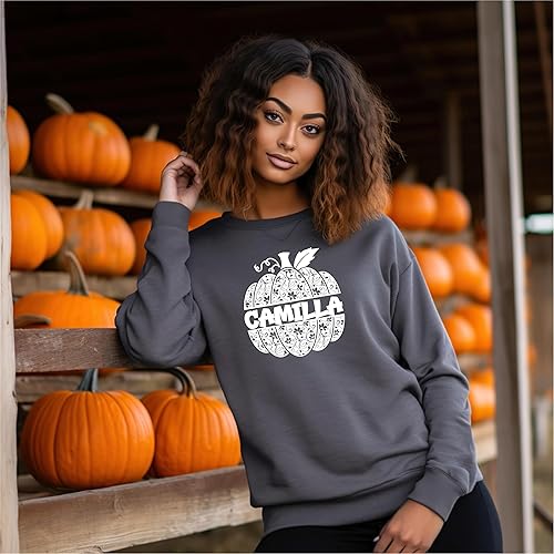 Miniatura 2 de Adhesivo de parche con nombre de calabaza de Halloween personalizado para camisetas Ropa de tela  Monograma personalizado