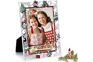 2024 Merry Christmas Picture Frame 5x7 inch - Metal Christmas Photo Frame for Tabletop Decoration