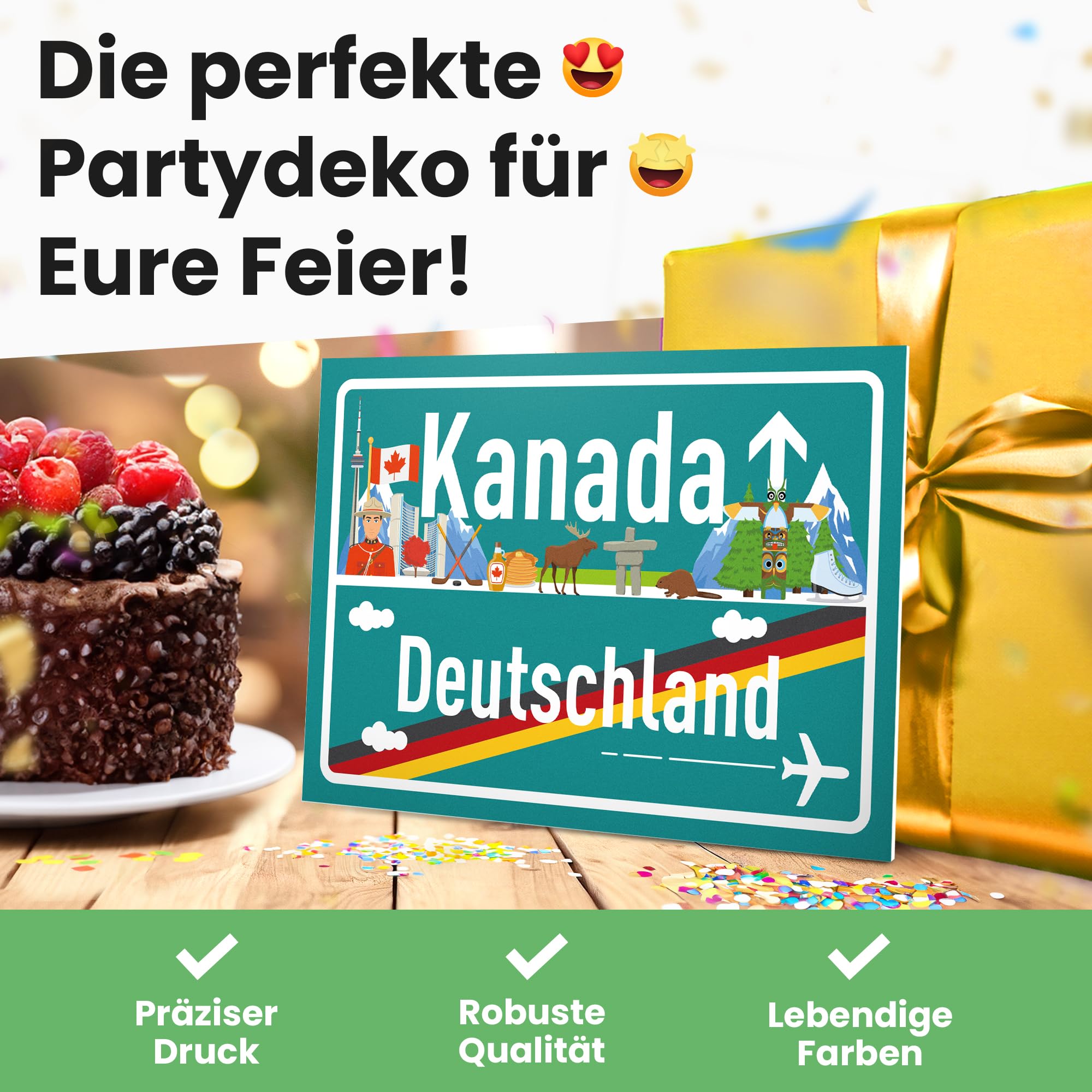 DankeDir! Canada Germany Place Sign, Plastic Sign 30 x 20 cm - Image 4