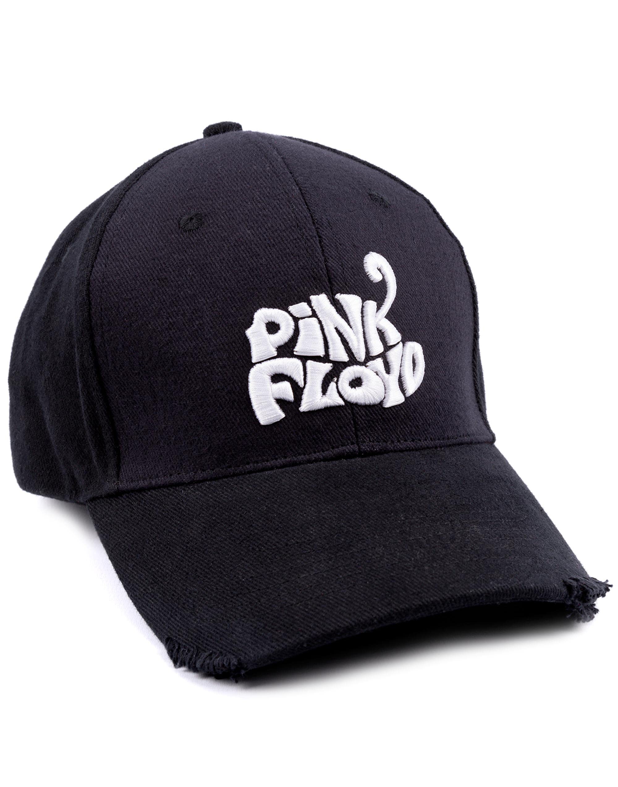 Pink Floyd Cap Unisex Adults Teens White Logo Raw Peak Black Hat One Size
