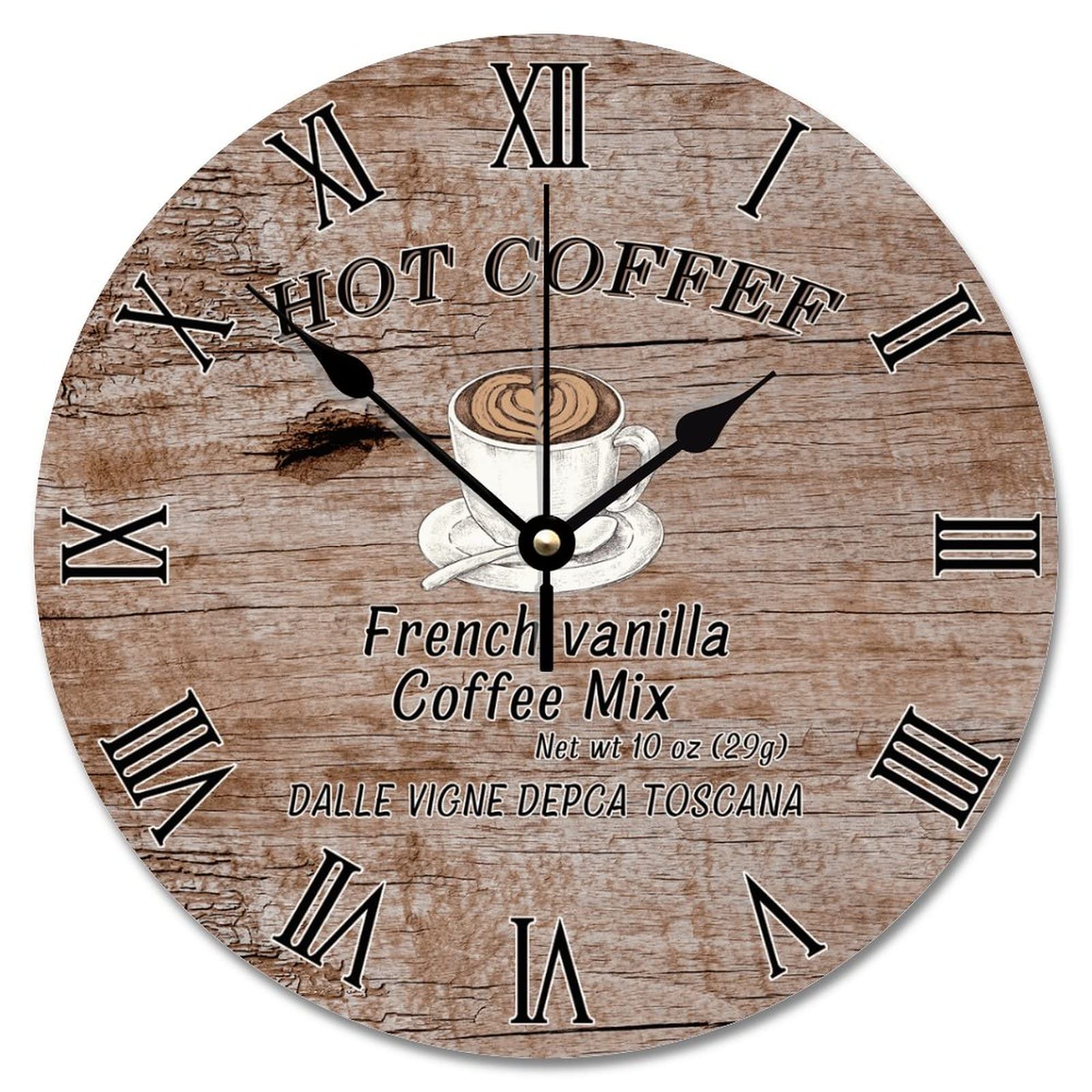 Horloge murale de style vintage café pour salon et ferme chaleureuse