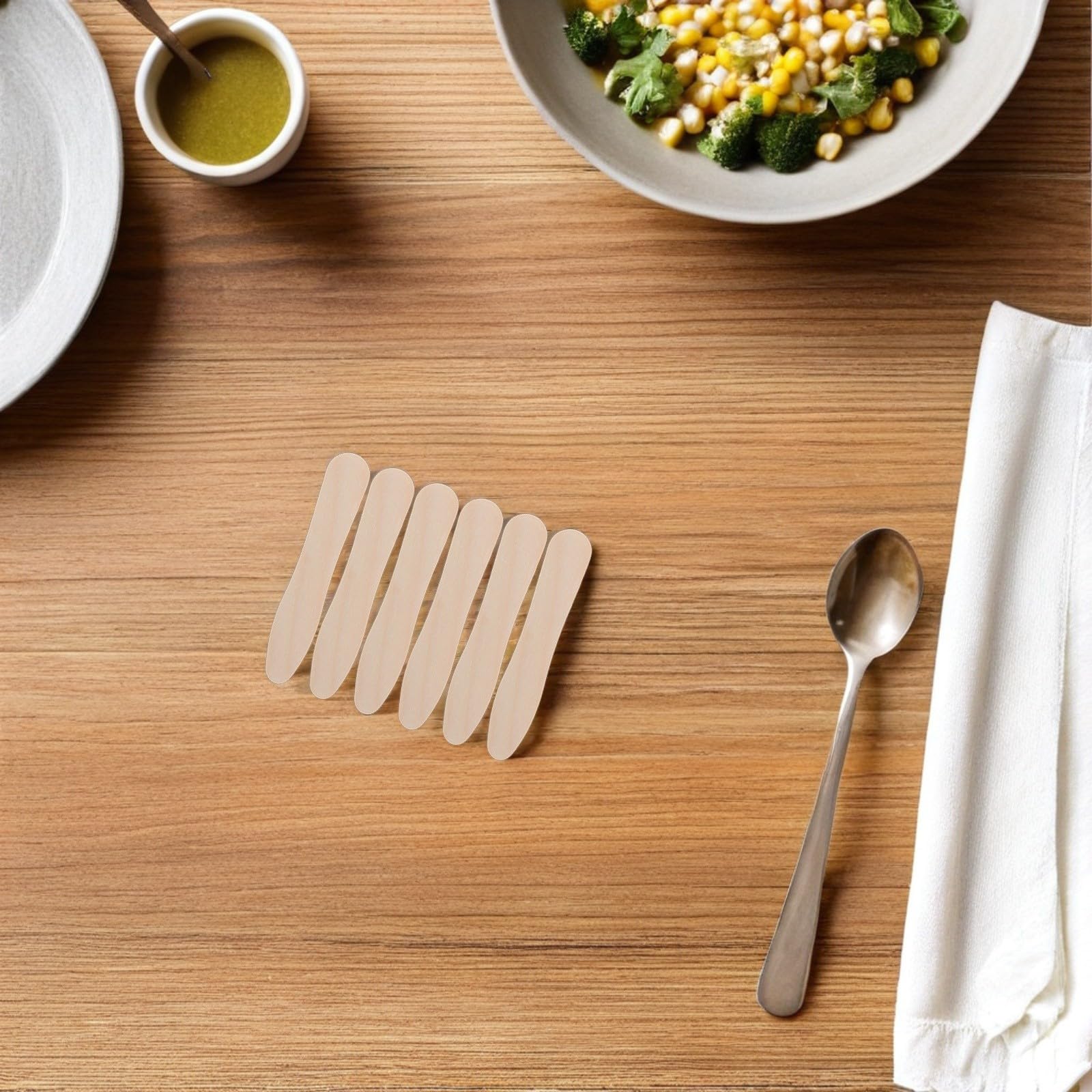 Healeved Cucchiai Monouso in Legno per Gelato e Yogurt, Design Leggero e Igienico, Confezione da 1200 Pezzi, per Feste ed Eventi
