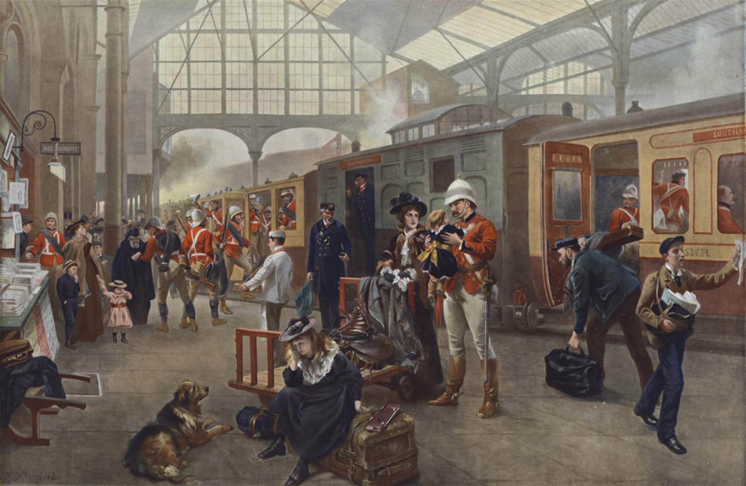 ARTXLXXBN Famous Print Painting Colorful Art Print Farewell Soldiers Leaving for War by Robert Alexander Canvas Art Decorations for Home Decor 60x90cm