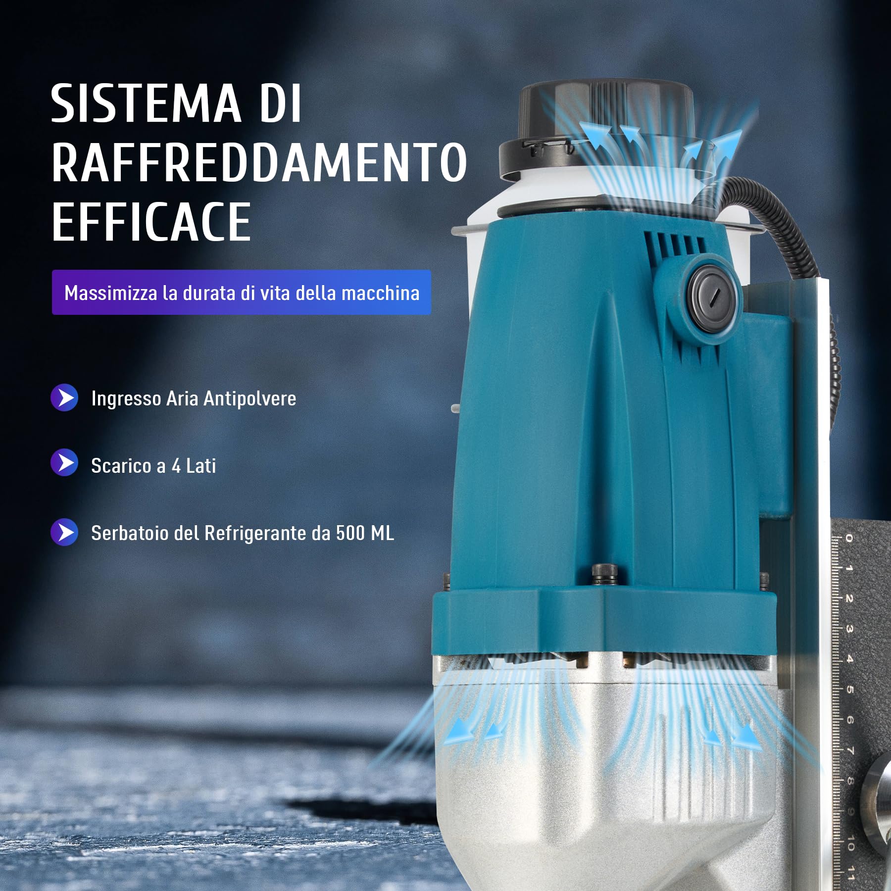 ZELCAN 1100W Trapano Magnetico Trapano Elettromagnetico Portatile 12000N Trapano Colonna Base Magnetico Elettrico Fino a 40 mm, Profondità Massima 50 mm per Uso Industriale o Domestico (con 11 Punte)