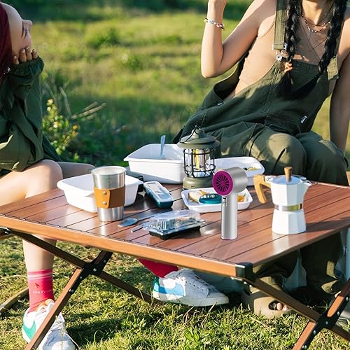 Miniatura 7 de Ventilador de mano portátil, velocidad (1-100) turbo personal ajustable, ventilador de refrigeración recargable de batería de 4000 mAh, pantalla