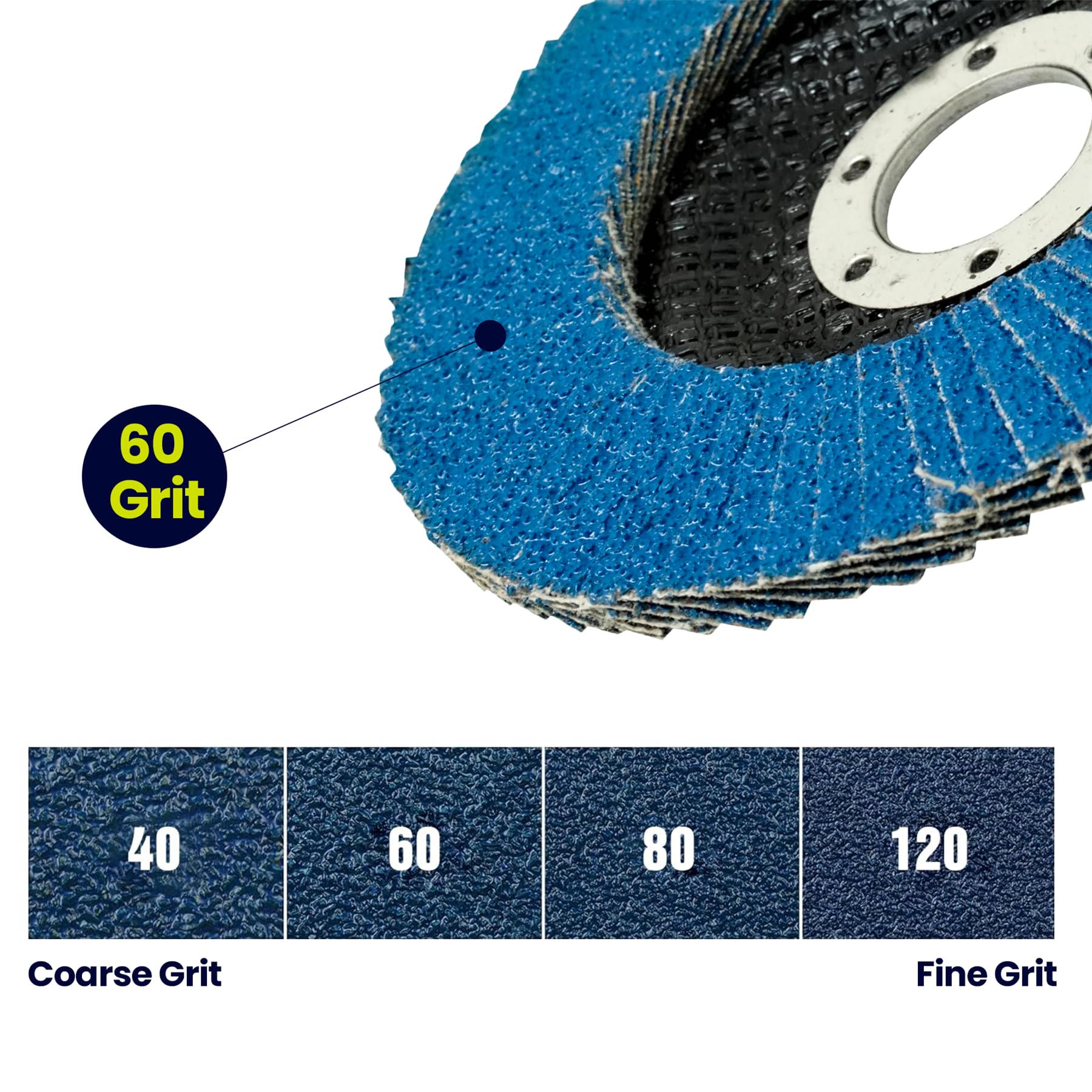 Dapetz® 20 x Flap Smerigliatura Dischi Abrasivi 115mm 4.5" Grana 60 Angolo Ruota Zircone