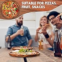 Vista 6 de Rtteri - 12 piezas de platos redondos de acacia para cena, bandeja de madera, plato para cargadores redondos de madera para sándwiches, bocadillos